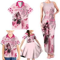 Personalized Kentucky Horse Racing Family Matching Tank Maxi Dress and Hawaiian Shirt 151st Anniversary Mint Julep Pink Version LT05