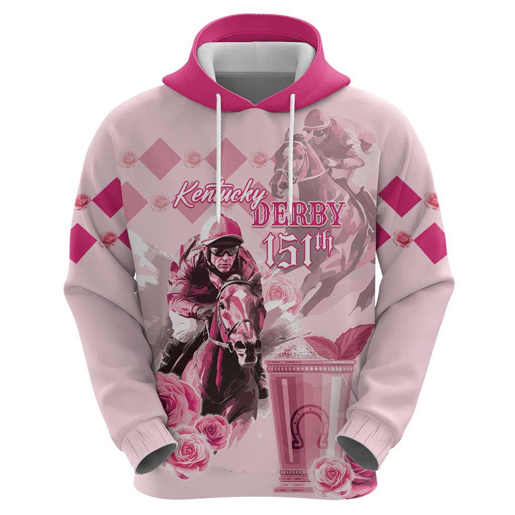 Personalized Kentucky Horse Racing Hoodie 151st Anniversary Mint Julep Pink Version LT05