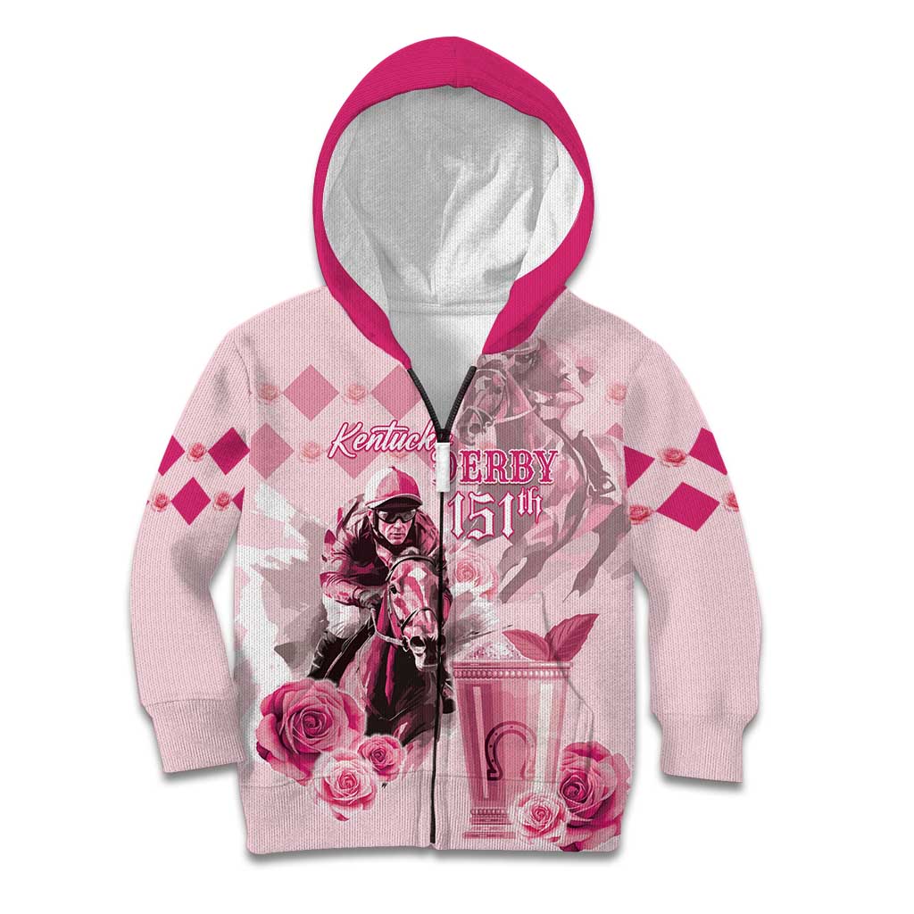 Personalized Kentucky Horse Racing Kid Hoodie 151st Anniversary Mint Julep Pink Version LT05