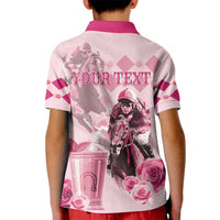 Personalized Kentucky Horse Racing Kid Polo Shirt 151st Anniversary Mint Julep Pink Version LT05