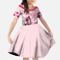 Personalized Kentucky Horse Racing Kid Short Sleeve Dress 151st Anniversary Mint Julep Pink Version LT05