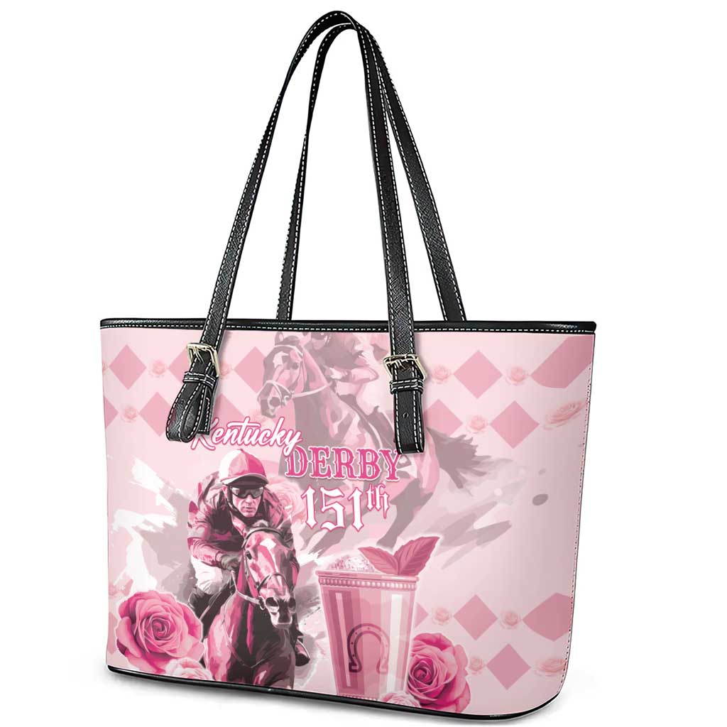 Kentucky Horse Racing Leather Tote Bag 151st Anniversary Mint Julep Pink Version LT05