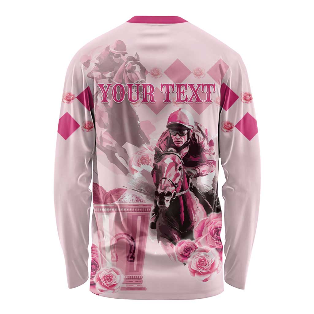Personalized Kentucky Horse Racing Long Sleeve Shirt 151st Anniversary Mint Julep Pink Version LT05