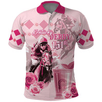 Personalized Kentucky Horse Racing Polo Shirt 151st Anniversary Mint Julep Pink Version LT05