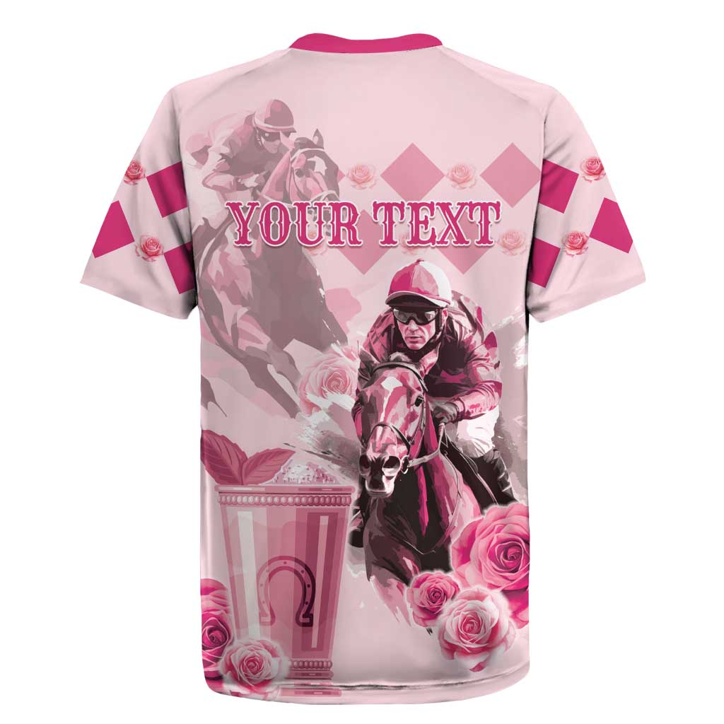 Personalized Kentucky Horse Racing Rugby Jersey 151st Anniversary Mint Julep Pink Version LT05
