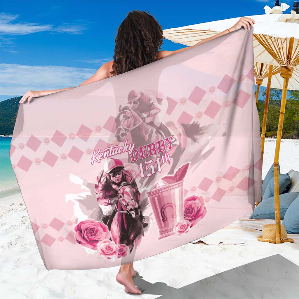 Kentucky Horse Racing Sarong 151st Anniversary Mint Julep Pink Version LT05