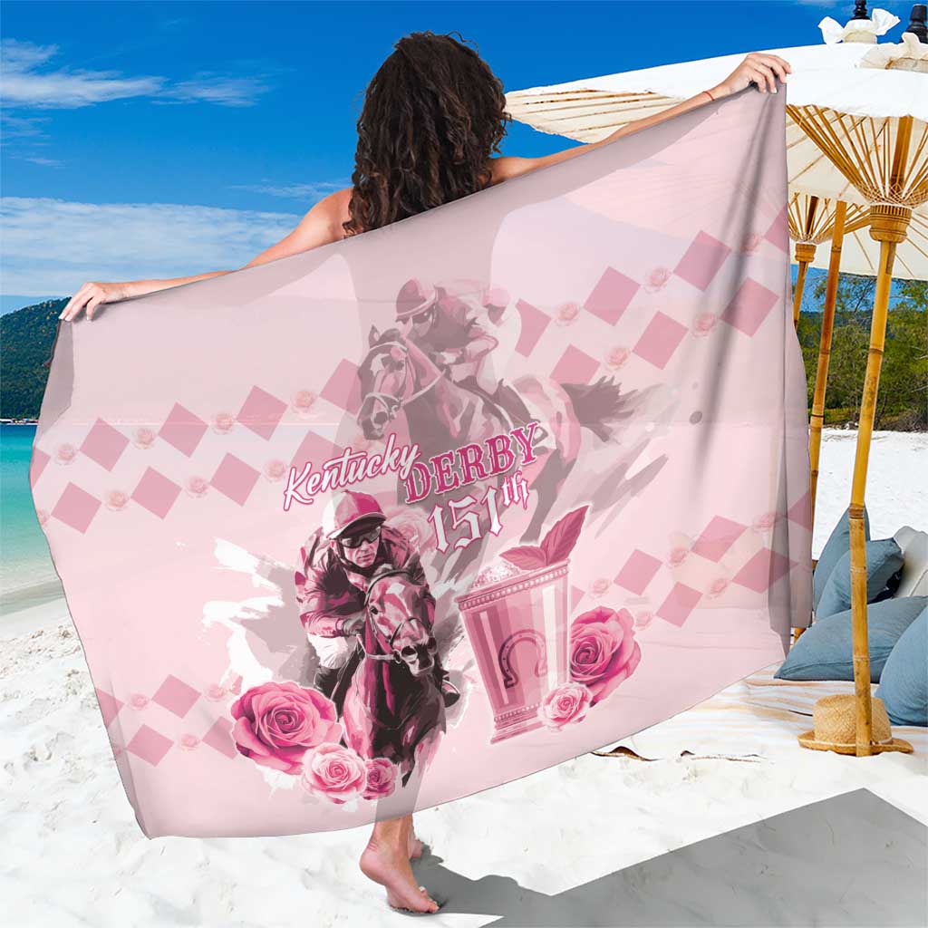 Personalized Kentucky Horse Racing Sarong 150th Anniversary Mint Julep Pink Version