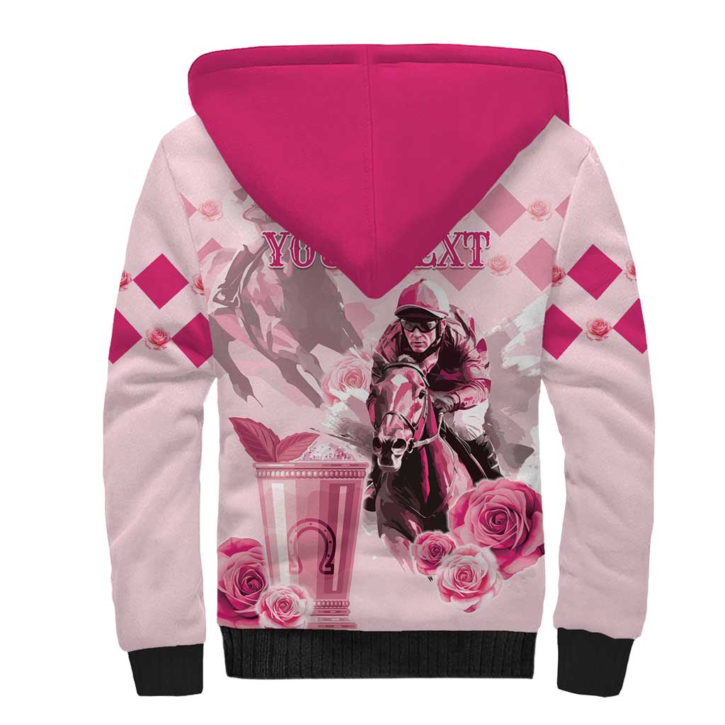 Personalized Kentucky Horse Racing Sherpa Hoodie 151st Anniversary Mint Julep Pink Version LT05