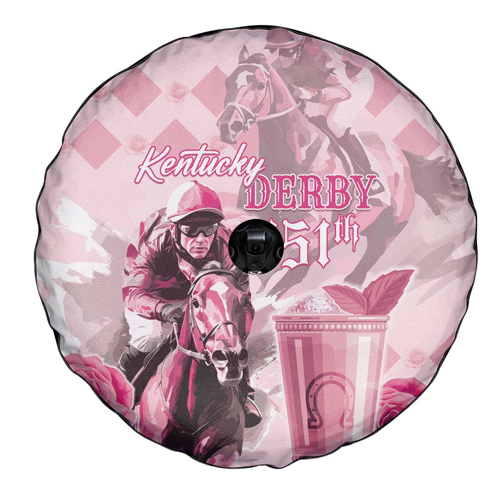 Kentucky Horse Racing Spare Tire Cover 151st Anniversary Mint Julep Pink Version LT05