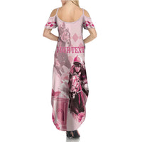 Personalized Kentucky Horse Racing Summer Maxi Dress 151st Anniversary Mint Julep Pink Version LT05
