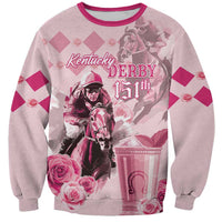 Personalized Kentucky Horse Racing Sweatshirt 151st Anniversary Mint Julep Pink Version LT05