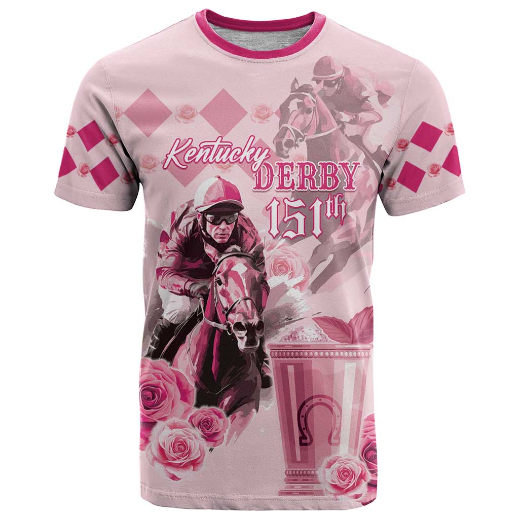 Personalized Kentucky Horse Racing T Shirt 151st Anniversary Mint Julep Pink Version LT05