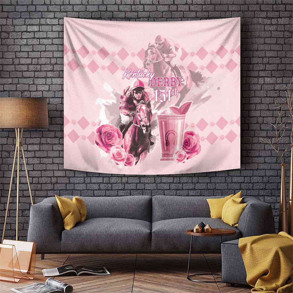 Kentucky Horse Racing Tapestry 151st Anniversary Mint Julep Pink Version LT05