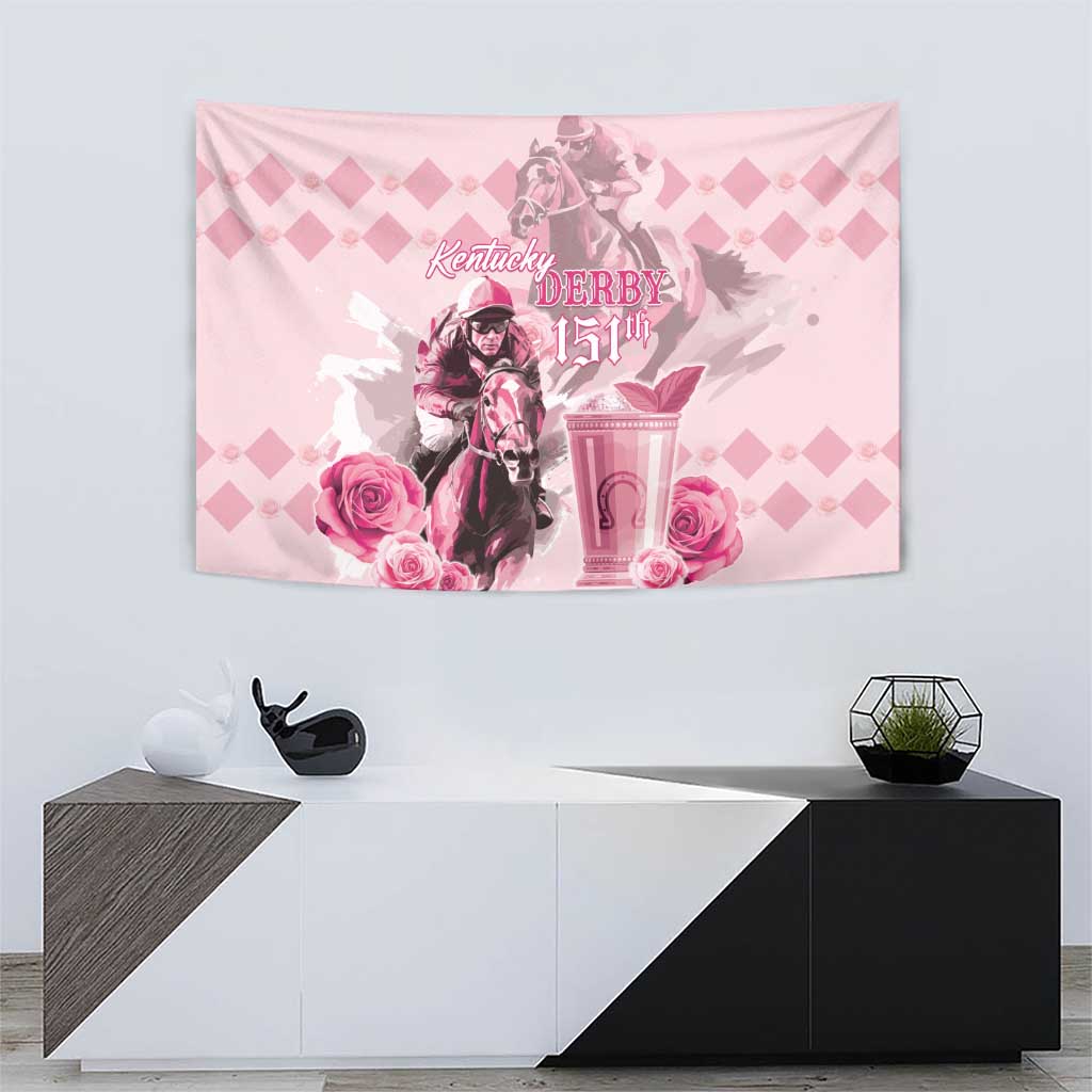 Kentucky Horse Racing Tapestry 151st Anniversary Mint Julep Pink Version LT05