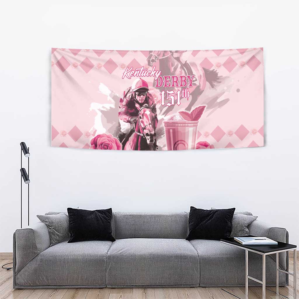 Kentucky Horse Racing Tapestry 151st Anniversary Mint Julep Pink Version LT05