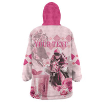 Personalized Kentucky Horse Racing Wearable Blanket Hoodie 151st Anniversary Mint Julep Pink Version LT05