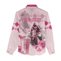 Personalized Kentucky Horse Racing Women Casual Shirt 151st Anniversary Mint Julep Pink Version LT05