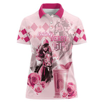 Personalized Kentucky Horse Racing Women Polo Shirt 151st Anniversary Mint Julep Pink Version LT05