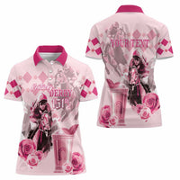 Personalized Kentucky Horse Racing Women Polo Shirt 151st Anniversary Mint Julep Pink Version LT05
