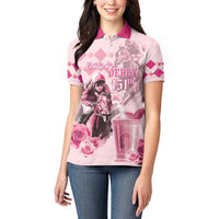 Personalized Kentucky Horse Racing Women Polo Shirt 151st Anniversary Mint Julep Pink Version LT05