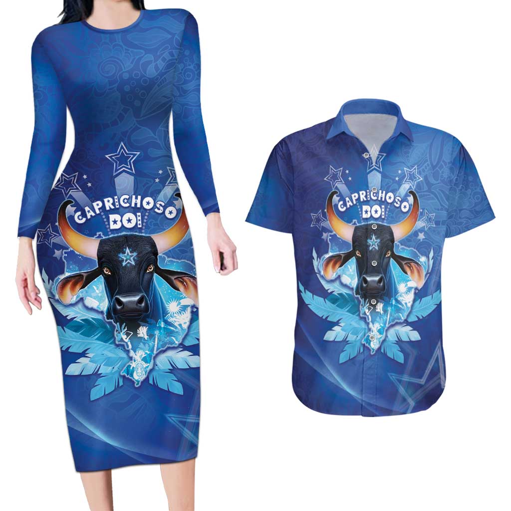 Personalized Boi Caprichoso Couples Matching Long Sleeve Bodycon Dress and Hawaiian Shirt Brazil Folklore Festival - Wonder Print Shop