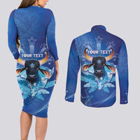 Personalized Boi Caprichoso Couples Matching Long Sleeve Bodycon Dress and Long Sleeve Button Shirt Brazil Folklore Festival - Wonder Print Shop