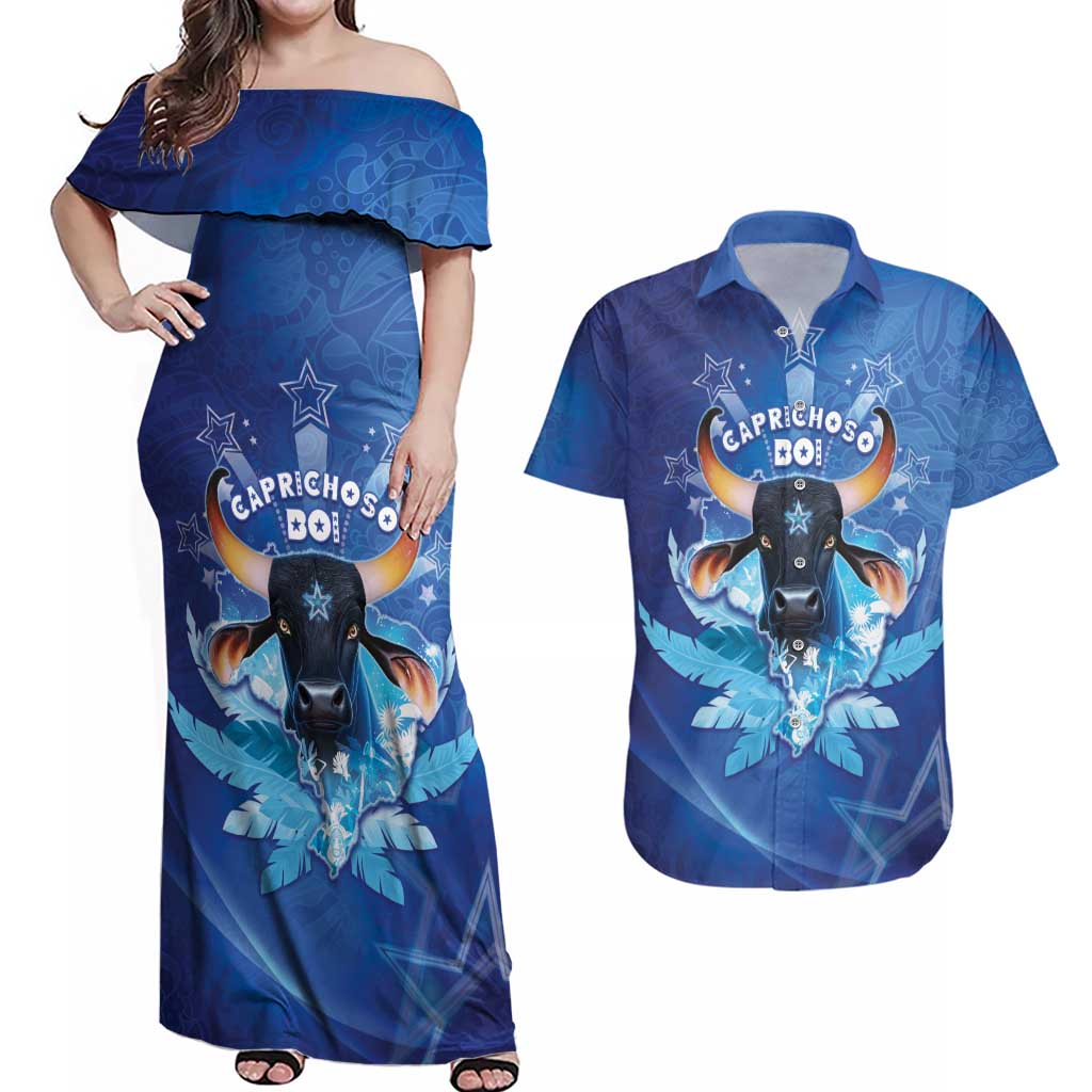 Personalized Boi Caprichoso Couples Matching Off Shoulder Maxi Dress and Hawaiian Shirt Brazil Folklore Festival - Wonder Print Shop