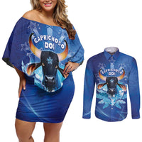 Personalized Boi Caprichoso Couples Matching Off Shoulder Short Dress and Long Sleeve Button Shirt Brazil Folklore Festival - Wonder Print Shop