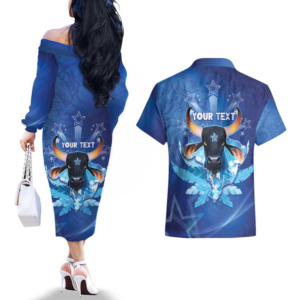 Personalized Boi Caprichoso Couples Matching Off The Shoulder Long Sleeve Dress and Hawaiian Shirt Brazil Folklore Festival - Wonder Print Shop