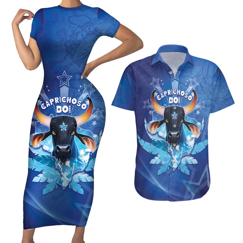 Personalized Boi Caprichoso Couples Matching Short Sleeve Bodycon Dress and Hawaiian Shirt Brazil Folklore Festival - Wonder Print Shop