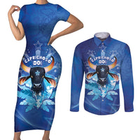 Personalized Boi Caprichoso Couples Matching Short Sleeve Bodycon Dress and Long Sleeve Button Shirt Brazil Folklore Festival - Wonder Print Shop