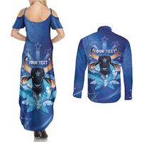 Personalized Boi Caprichoso Couples Matching Summer Maxi Dress and Long Sleeve Button Shirt Brazil Folklore Festival - Wonder Print Shop