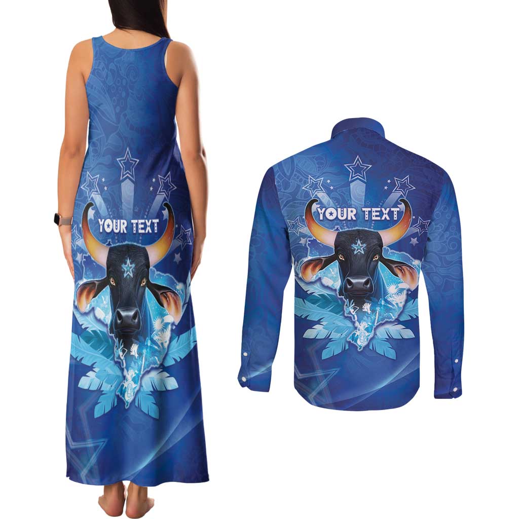 Personalized Boi Caprichoso Couples Matching Tank Maxi Dress and Long Sleeve Button Shirt Brazil Folklore Festival - Wonder Print Shop