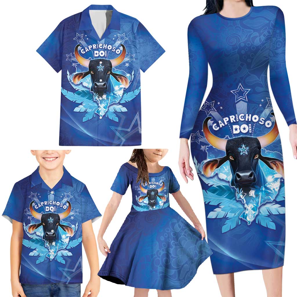Personalized Boi Caprichoso Family Matching Long Sleeve Bodycon Dress and Hawaiian Shirt Brazil Folklore Festival - Wonder Print Shop
