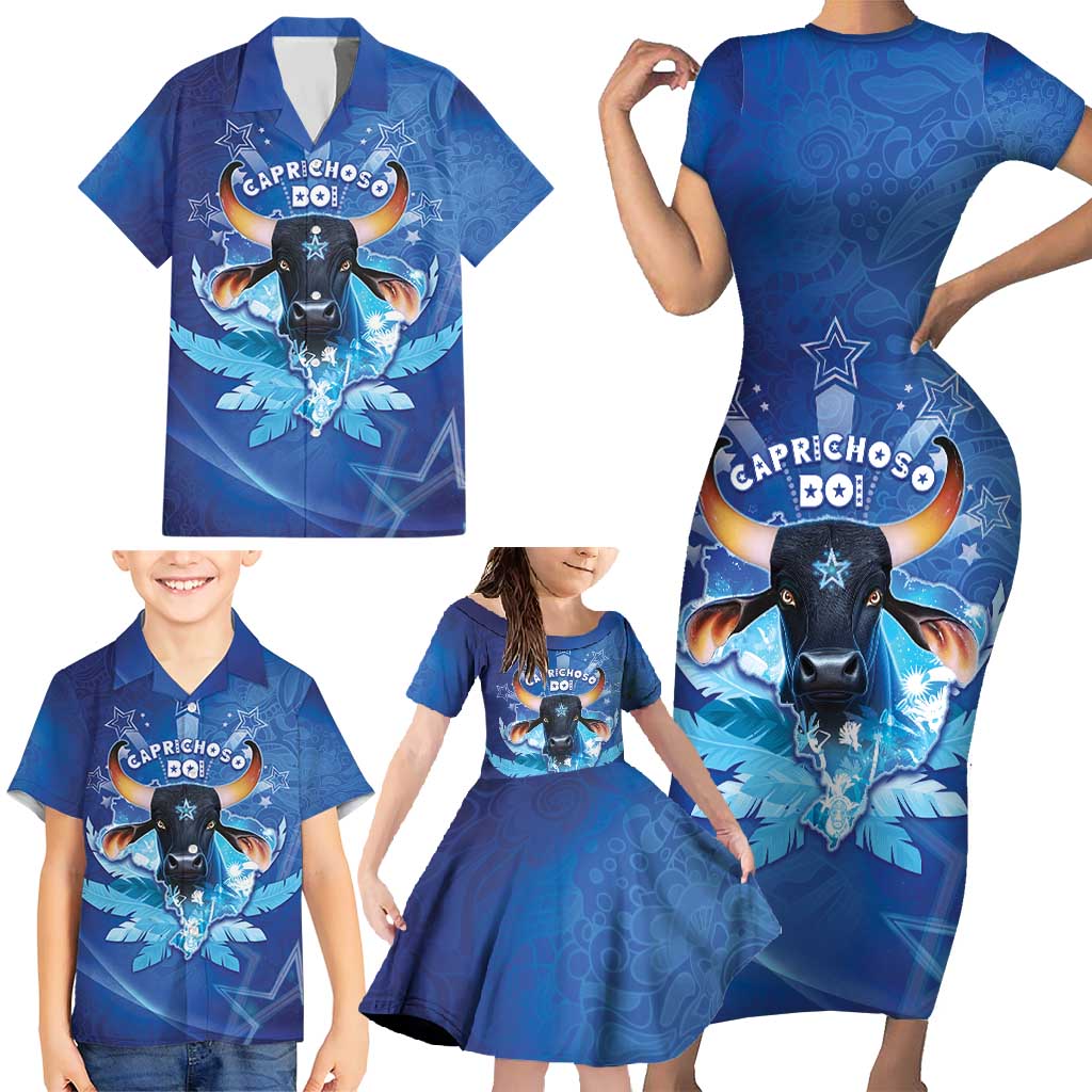 Personalized Boi Caprichoso Family Matching Short Sleeve Bodycon Dress and Hawaiian Shirt Brazil Folklore Festival - Wonder Print Shop