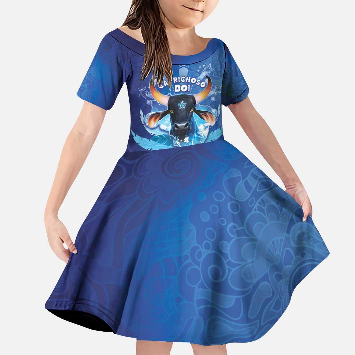 Personalized Boi Caprichoso Kid Short Sleeve Dress Brazil Folklore Festival - Wonder Print Shop
