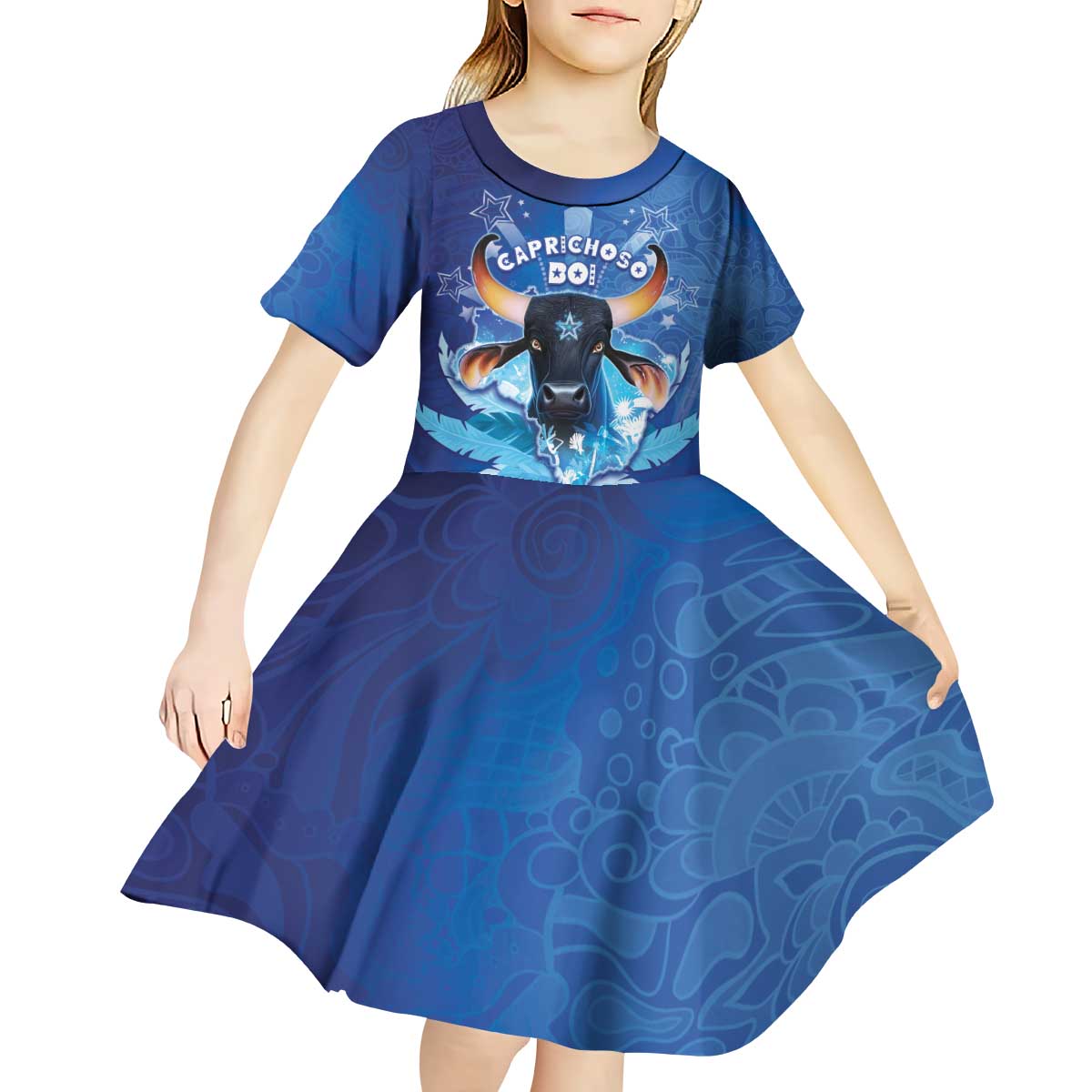 Personalized Boi Caprichoso Kid Short Sleeve Dress Brazil Folklore Festival - Wonder Print Shop