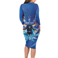 Personalized Boi Caprichoso Long Sleeve Bodycon Dress Brazil Folklore Festival - Wonder Print Shop