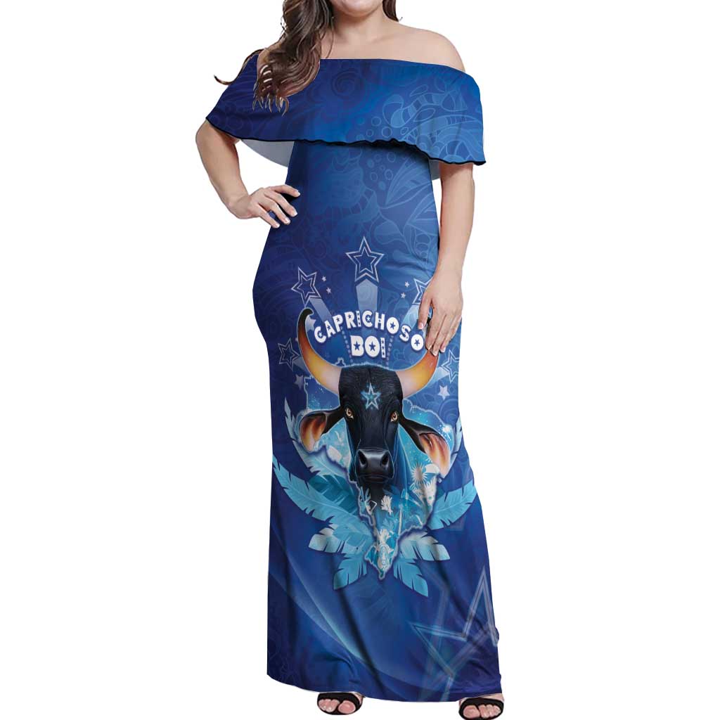 Personalized Boi Caprichoso Off Shoulder Maxi Dress Brazil Folklore Festival - Wonder Print Shop