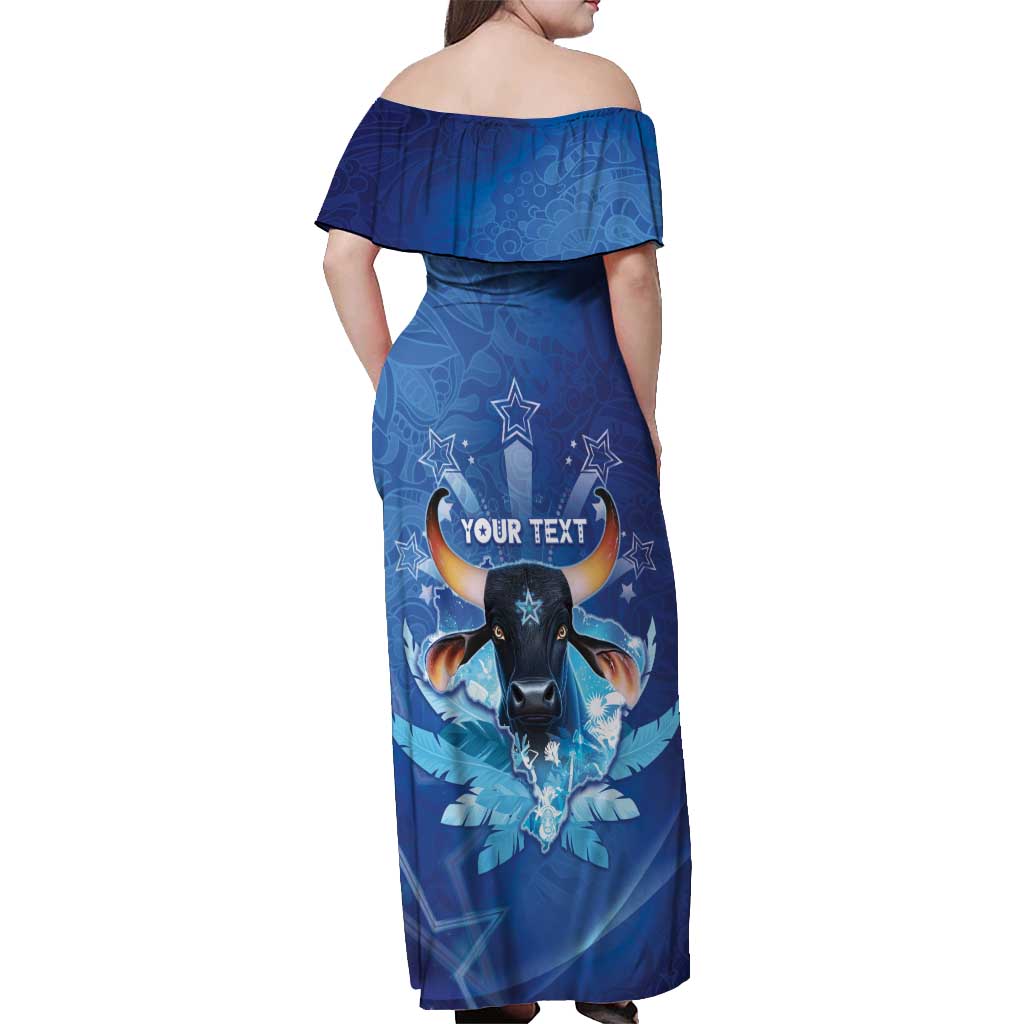 Personalized Boi Caprichoso Off Shoulder Maxi Dress Brazil Folklore Festival - Wonder Print Shop