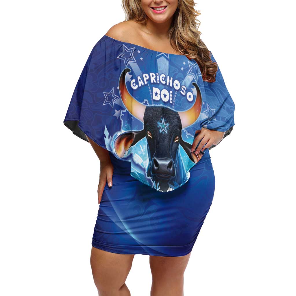 Personalized Boi Caprichoso Off Shoulder Short Dress Brazil Folklore Festival - Wonder Print Shop