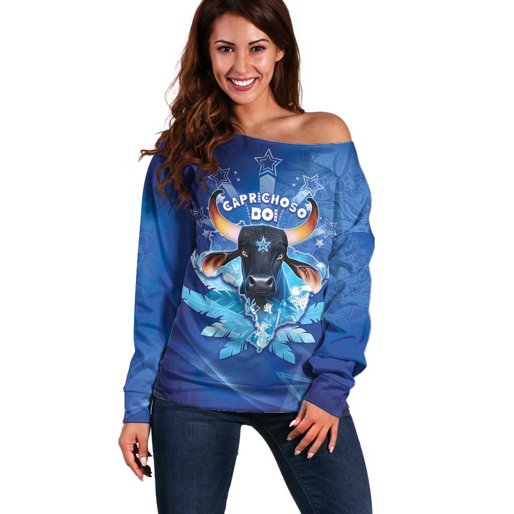 Personalized Boi Caprichoso Off Shoulder Sweater Brazil Folklore Festival - Wonder Print Shop