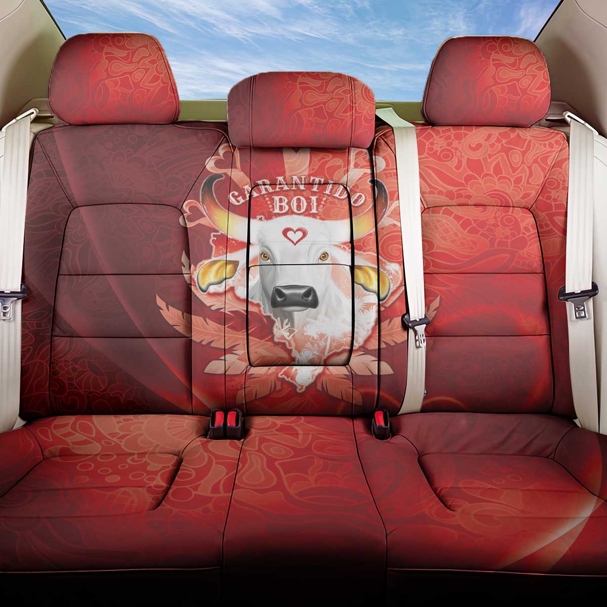 Boi Garantido Back Car Seat Cover Brazil Folklore Festival - Wonder Print Shop