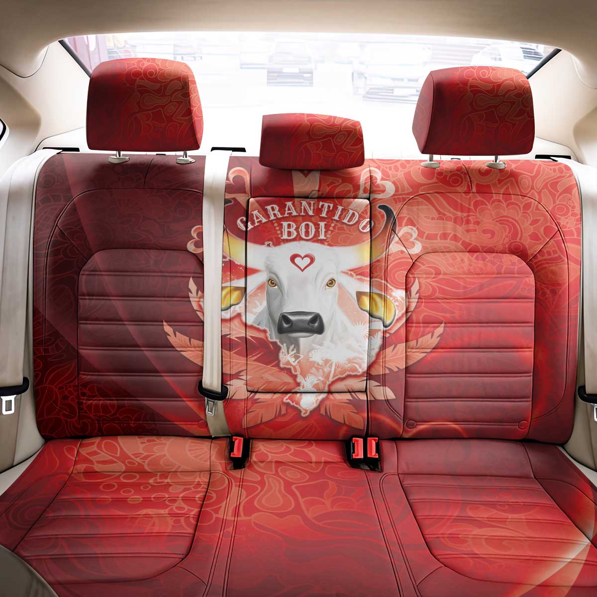 Boi Garantido Back Car Seat Cover Brazil Folklore Festival - Wonder Print Shop