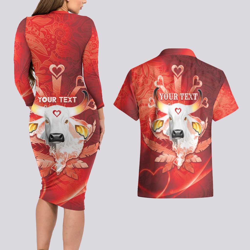 Personalized Boi Garantido Couples Matching Long Sleeve Bodycon Dress and Hawaiian Shirt Brazil Folklore Festival - Wonder Print Shop