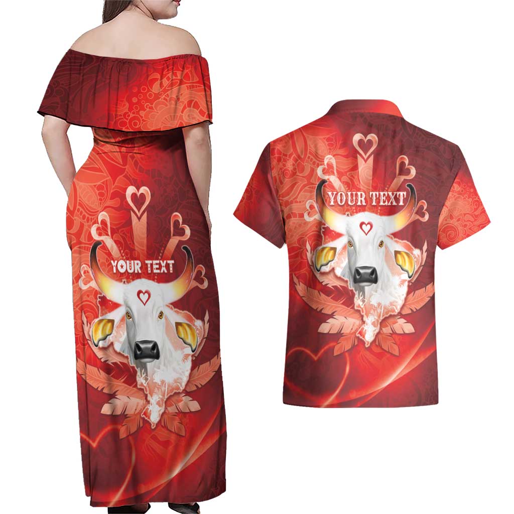Personalized Boi Garantido Couples Matching Off Shoulder Maxi Dress and Hawaiian Shirt Brazil Folklore Festival - Wonder Print Shop