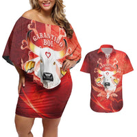 Personalized Boi Garantido Couples Matching Off Shoulder Short Dress and Hawaiian Shirt Brazil Folklore Festival - Wonder Print Shop