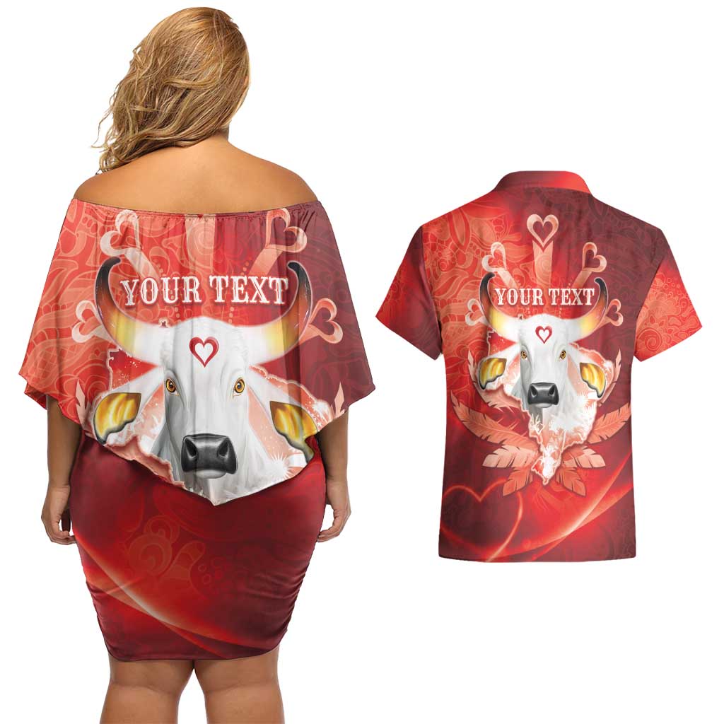 Personalized Boi Garantido Couples Matching Off Shoulder Short Dress and Hawaiian Shirt Brazil Folklore Festival - Wonder Print Shop