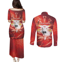 Personalized Boi Garantido Couples Matching Puletasi and Long Sleeve Button Shirt Brazil Folklore Festival - Wonder Print Shop