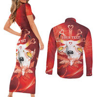 Personalized Boi Garantido Couples Matching Short Sleeve Bodycon Dress and Long Sleeve Button Shirt Brazil Folklore Festival - Wonder Print Shop